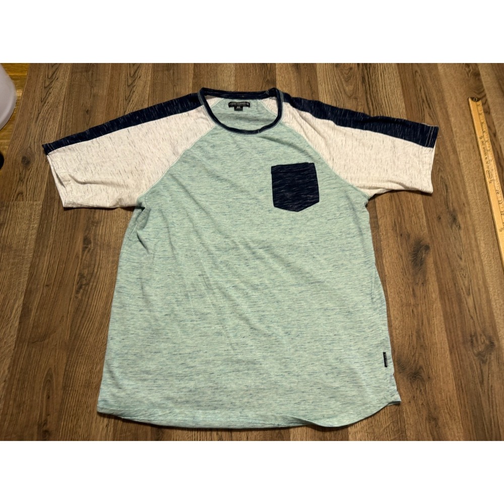 Ocean Current Shirt Men's Size XXL, Green White Black, Pocket Tee, Round Neck